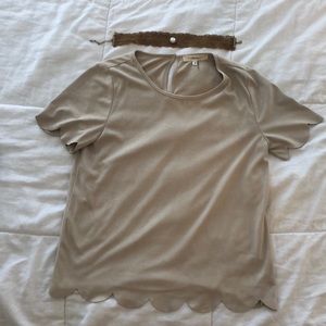 Andree by unit faux suede short sleeve top